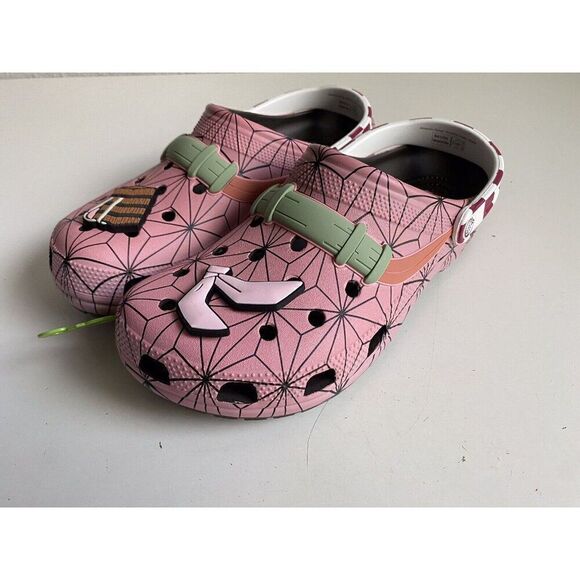 Crocs Demon Slayer Nezuko‎ Pink Anime Classic Clog 209320-206 Men’s Sz 12 NEW main image 4